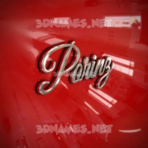 porinz in Car Paint style - 3D name wallpaper