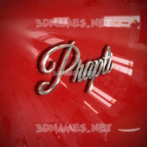 prapti in Car Paint style - 3D name wallpaper