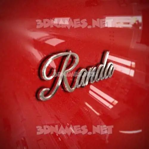 randa in Car Paint style - 3D name wallpaper