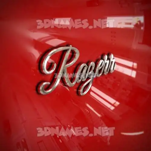 razerr in Car Paint style - 3D name wallpaper