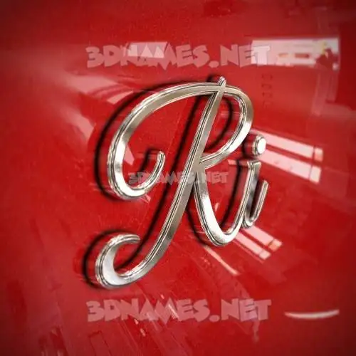 ri in Car Paint style - 3D name wallpaper