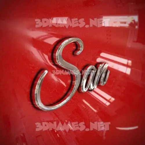 san in Car Paint style - 3D name wallpaper san in Car Paint style - 3D name wallpaper