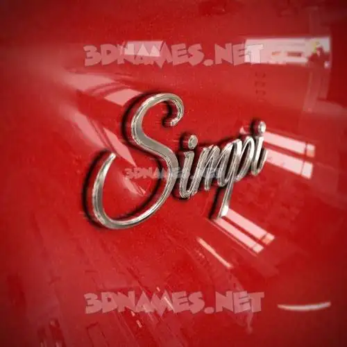 simpi in Car Paint style - 3D name wallpaper simpi in Car Paint style - 3D name wallpaper