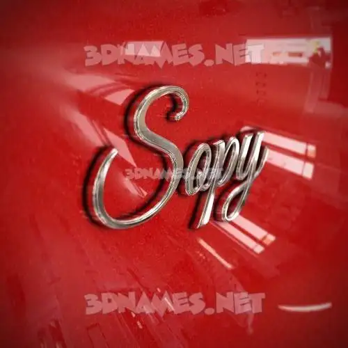 sopy in Car Paint style - 3D name wallpaper sopy in Car Paint style - 3D name wallpaper