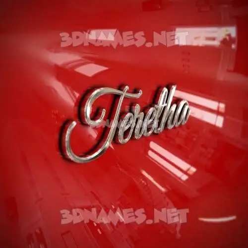 teretha in Car Paint style - 3D name wallpaper
