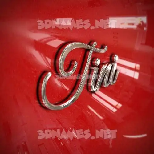 tini in Car Paint style - 3D name wallpaper