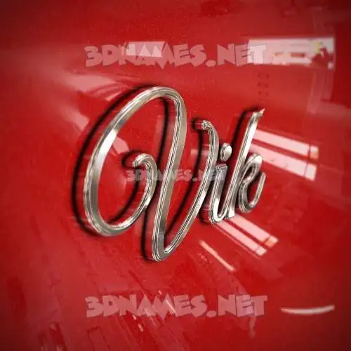 vik in Car Paint style - 3D name wallpaper