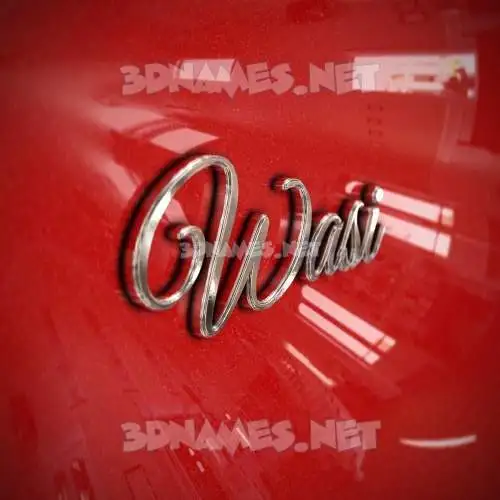 wasi in Car Paint style - 3D name wallpaper