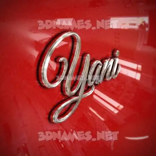 yani in Car Paint style - 3D name wallpaper