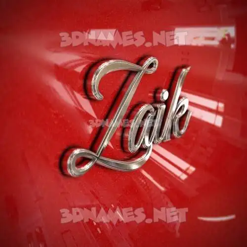 zaik in Car Paint style - 3D name wallpaper zaik in Car Paint style - 3D name wallpaper
