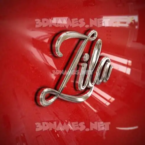 zila in Car Paint style - 3D name wallpaper