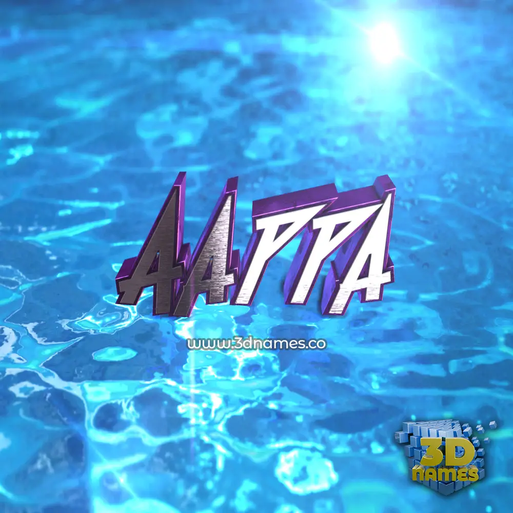 aappa in Water 2015 style - 3D name wallpaper