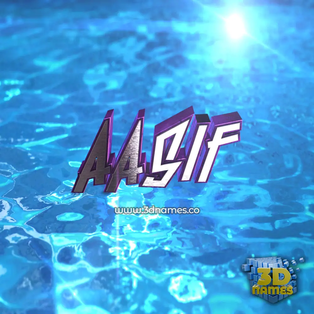 aasif in Water 2015 style - 3D name wallpaper