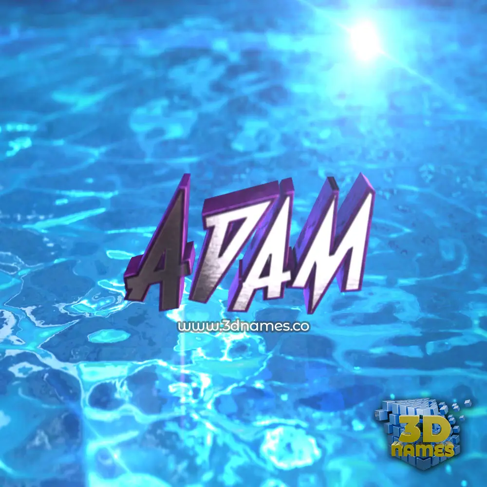 adam in Water 2015 style - 3D name wallpaper