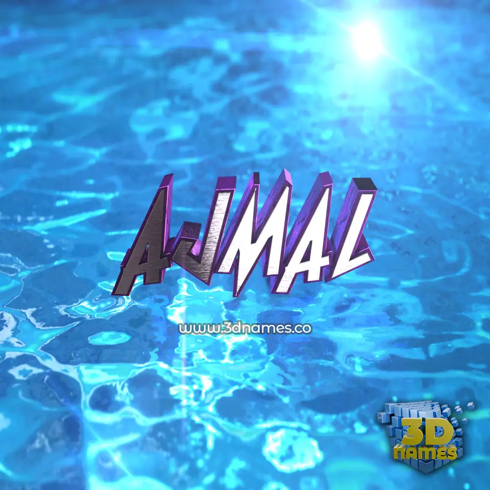 ajmal in Water 2015 style - 3D name wallpaper ajmal in Water 2015 style - 3D name wallpaper