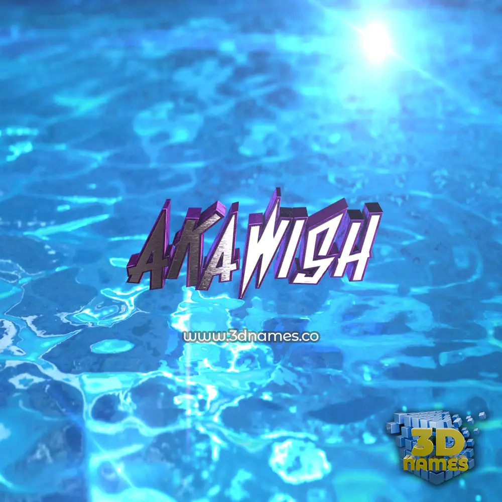 akawish in Water 2015 style - 3D name wallpaper