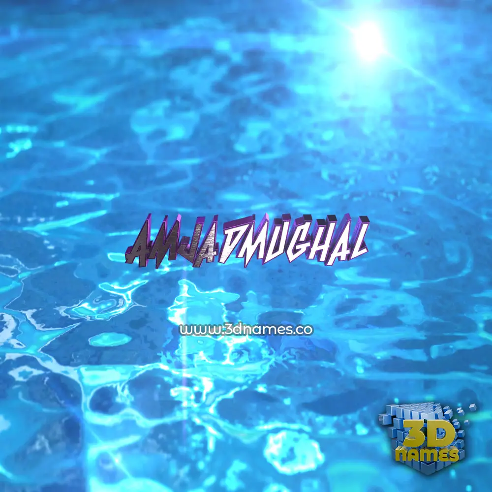amjadmughal in Water 2015 style - 3D name wallpaper