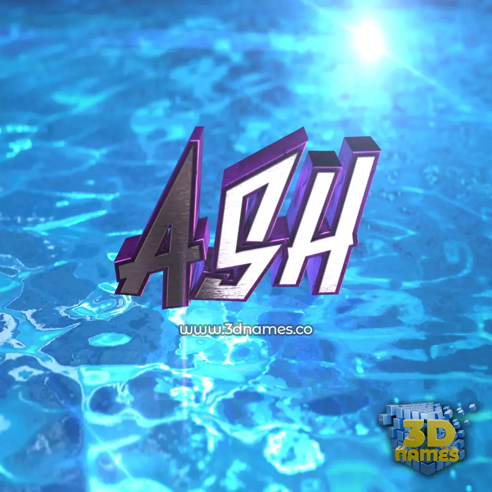 ash in Water 2015 style - 3D name wallpaper