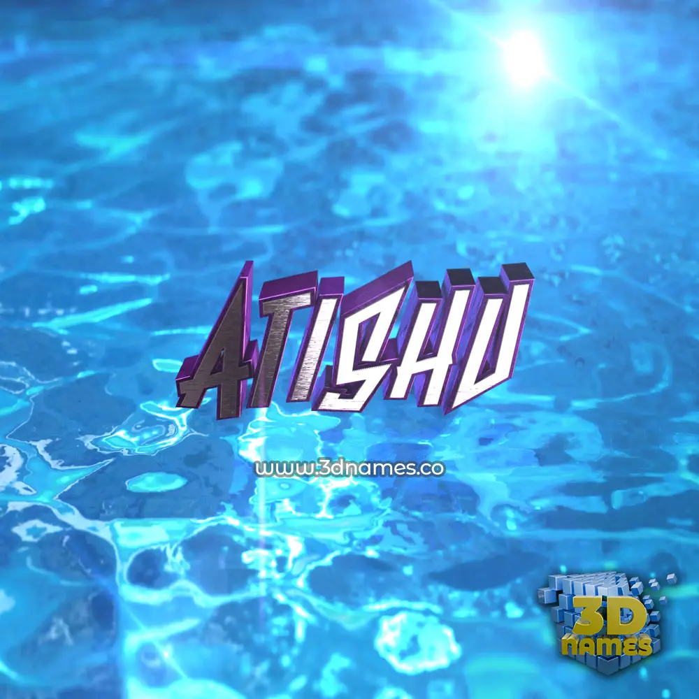 atishu in Water 2015 style - 3D name wallpaper
