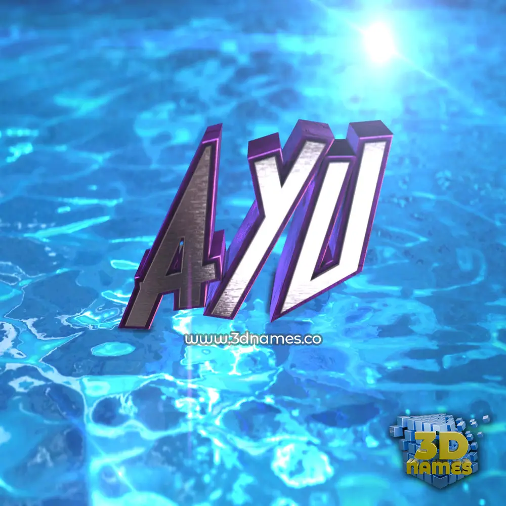 ayu in Water 2015 style - 3D name wallpaper