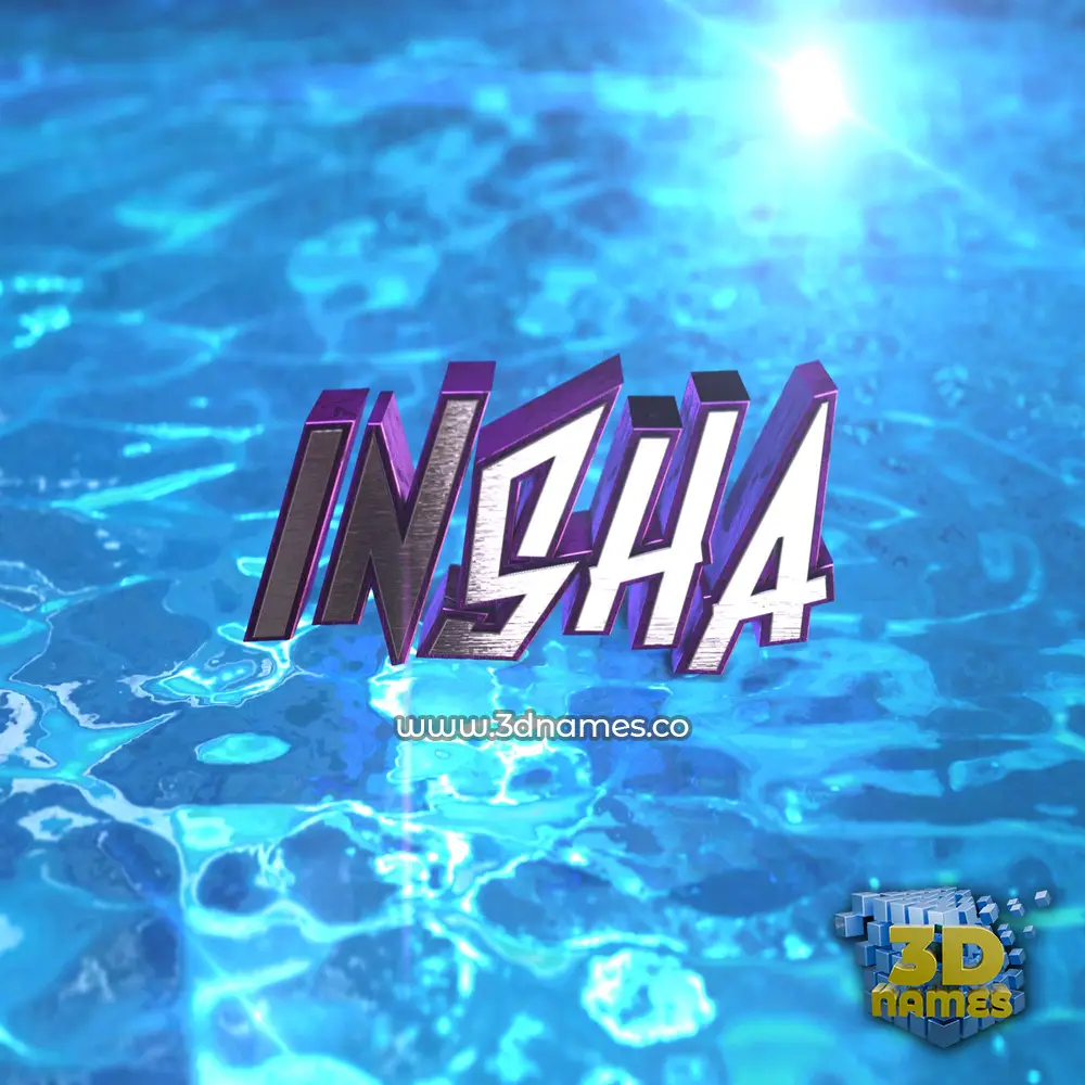 insha in Water 2015 style - 3D name wallpaper insha in Water 2015 style - 3D name wallpaper