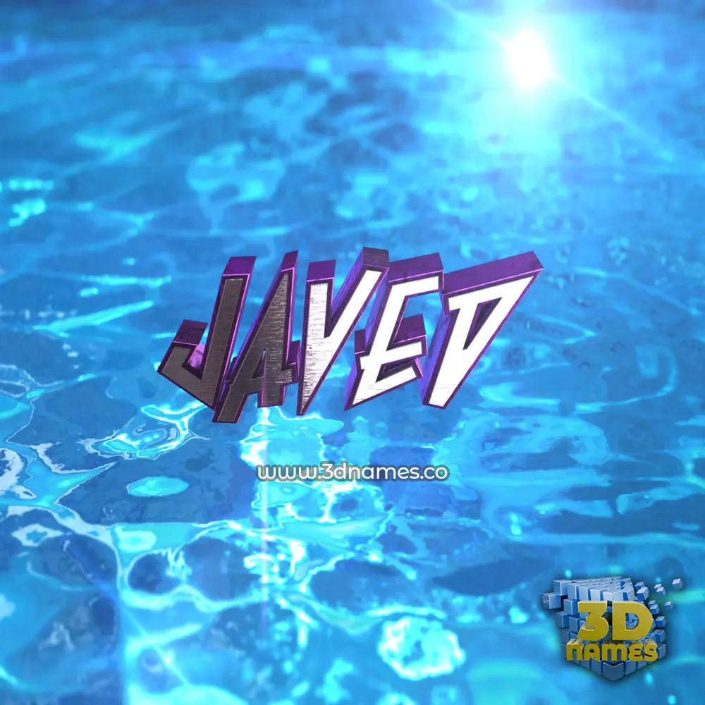 javed in Water 2015 style - 3D name wallpaper