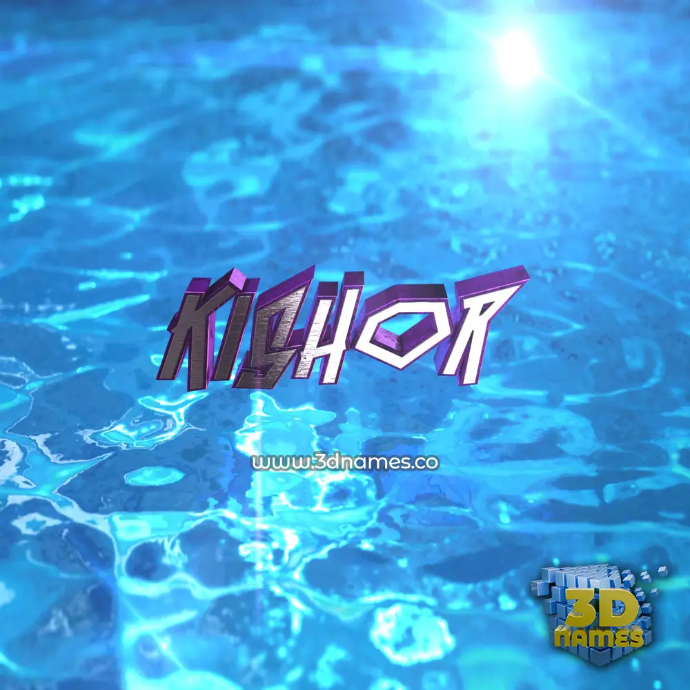 kishor in Water 2015 style - 3D name wallpaper