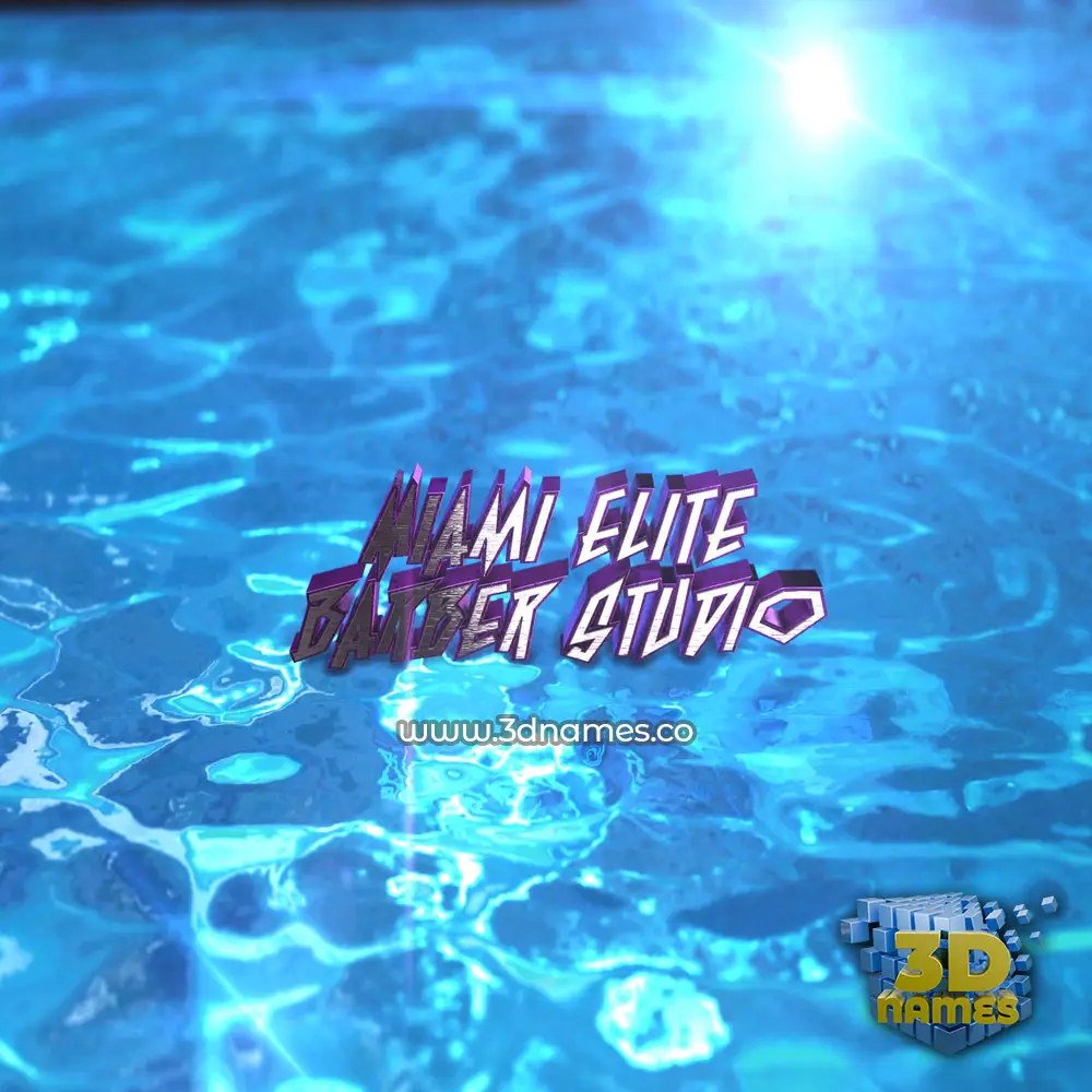 miami elite barber studio in Water 2015 style - 3D name wallpaper