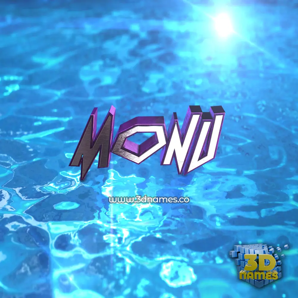 monu in Water 2015 style - 3D name wallpaper monu in Water 2015 style - 3D name wallpaper