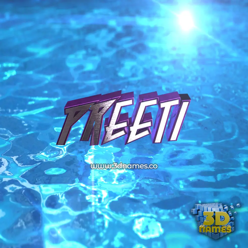 preeti in Water 2015 style - 3D name wallpaper
