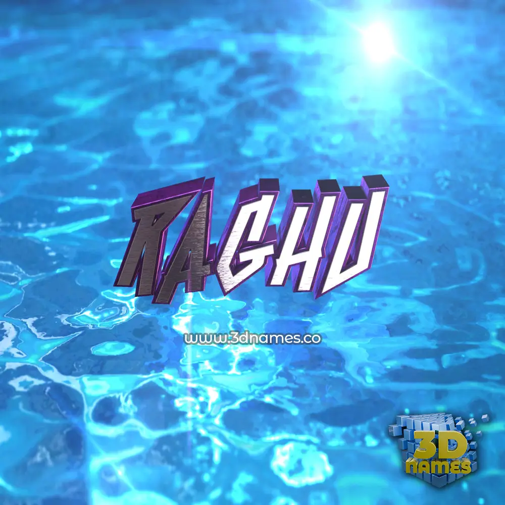 raghu in Water 2015 style - 3D name wallpaper