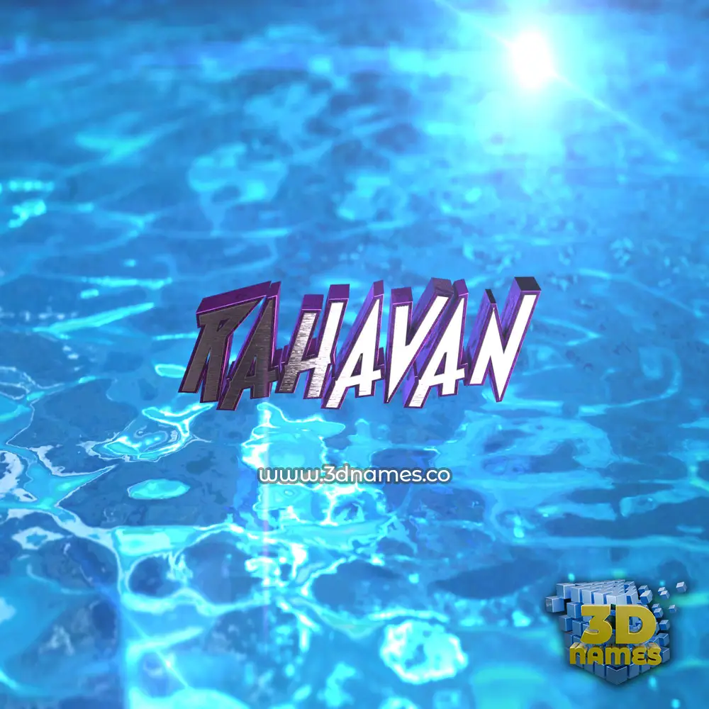 rahavan in Water 2015 style - 3D name wallpaper