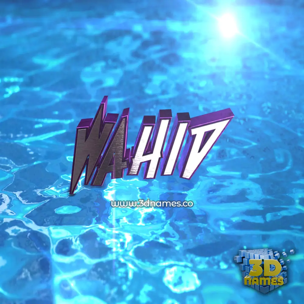 wahid in Water 2015 style - 3D name wallpaper