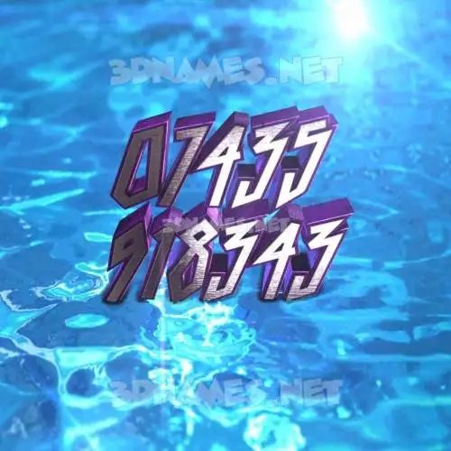 07435 918343 in Water 2015 style - 3D name wallpaper 07435 918343 in Water 2015 style - 3D name wallpaper