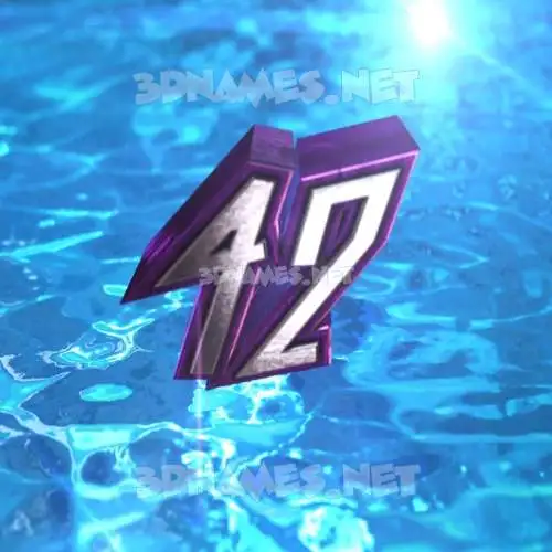 42 in Water 2015 style - 3D name wallpaper