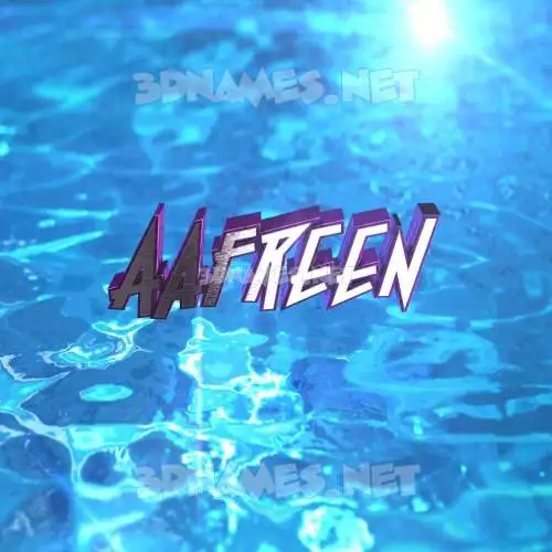 aafreen in Water 2015 style - 3D name wallpaper