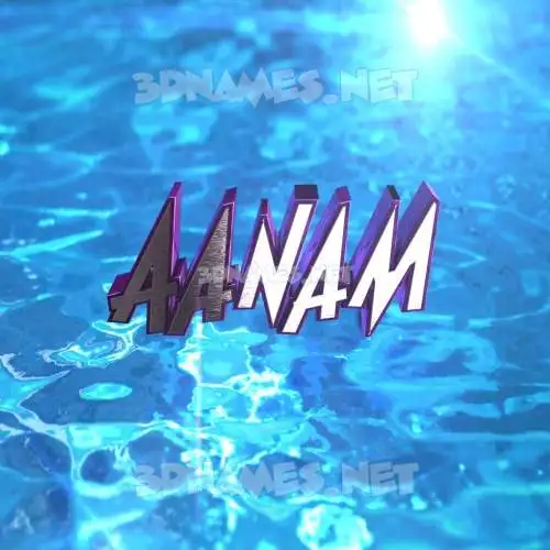 aanam in Water 2015 style - 3D name wallpaper