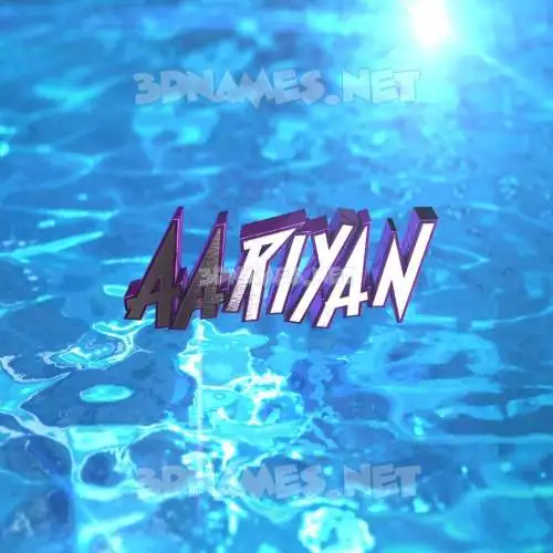aariyan in Water 2015 style - 3D name wallpaper