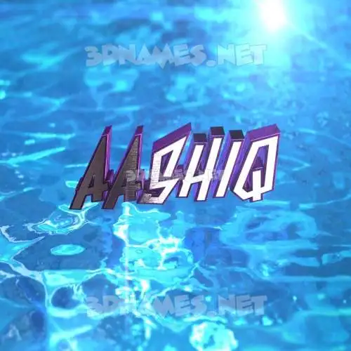 aashiq in Water 2015 style - 3D name wallpaper