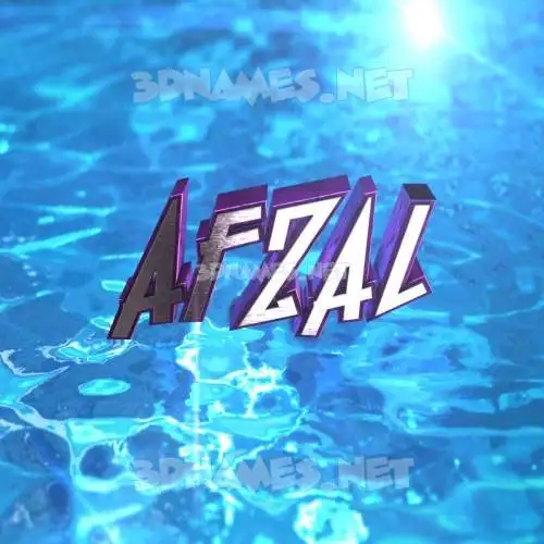 afzal in Water 2015 style - 3D name wallpaper
