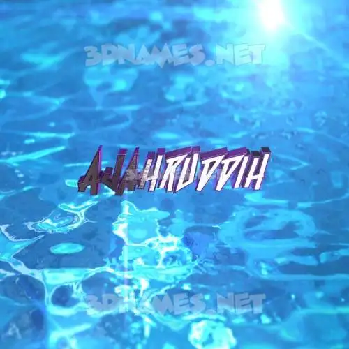 ajahruddih in Water 2015 style - 3D name wallpaper