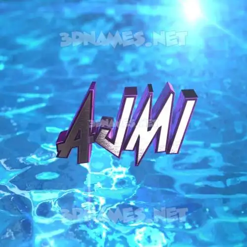 ajmi in Water 2015 style - 3D name wallpaper