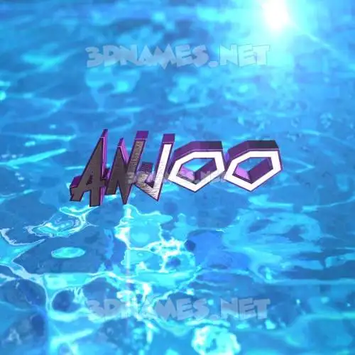 anjoo in Water 2015 style - 3D name wallpaper