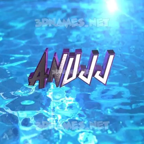 anujj in Water 2015 style - 3D name wallpaper