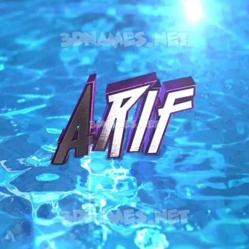 arif in Water 2015 style - 3D name wallpaper