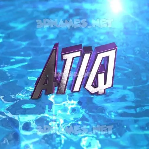 atiq in Water 2015 style - 3D name wallpaper