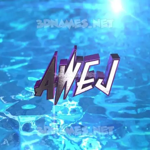 awej in Water 2015 style - 3D name wallpaper