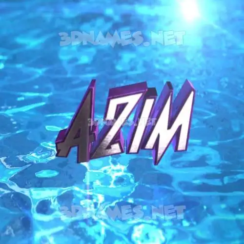 azim in Water 2015 style - 3D name wallpaper
