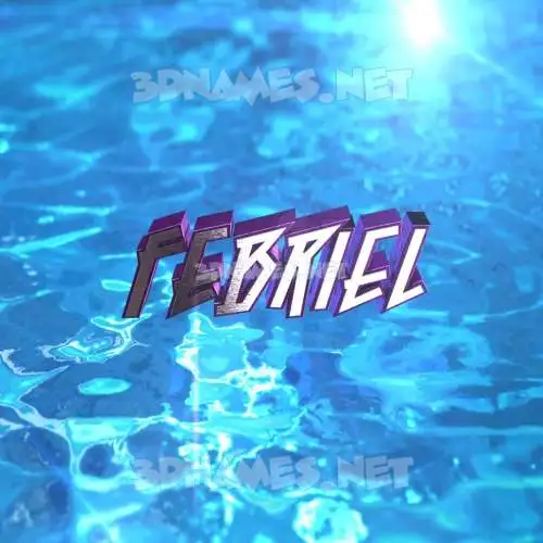 febriel in Water 2015 style - 3D name wallpaper