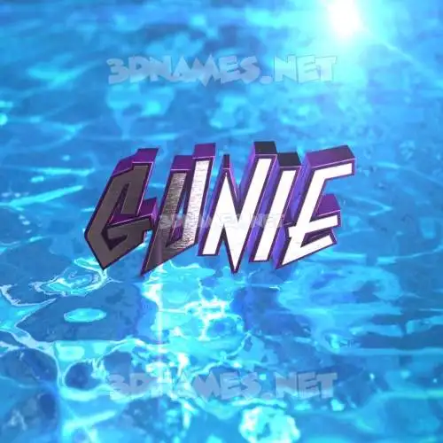 gunie in Water 2015 style - 3D name wallpaper